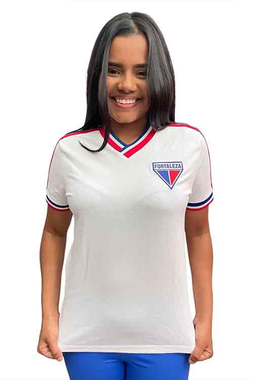 Camisa Retrô Fortaleza Feminina Branca